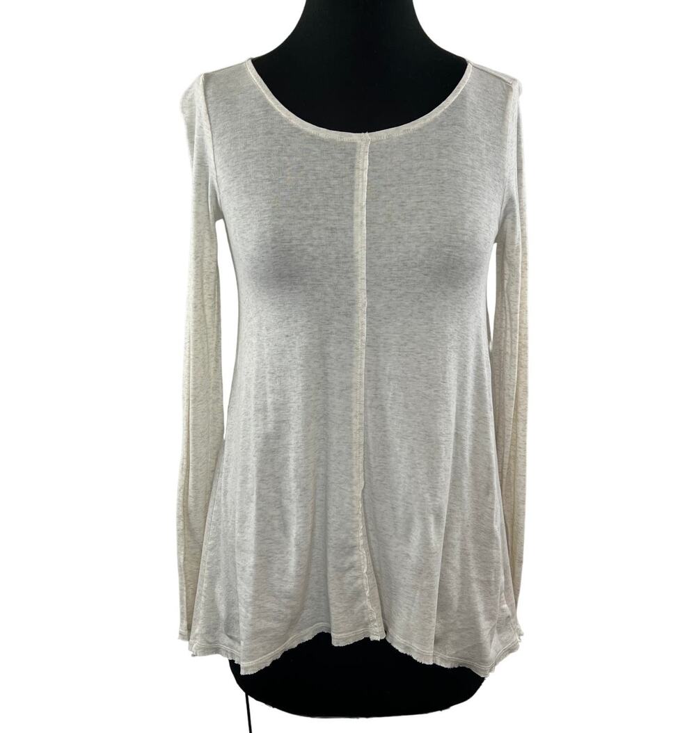 Calypso St. Barth White Blouse Top Cotton Round Neck Knit Fitted Size X-Small XS